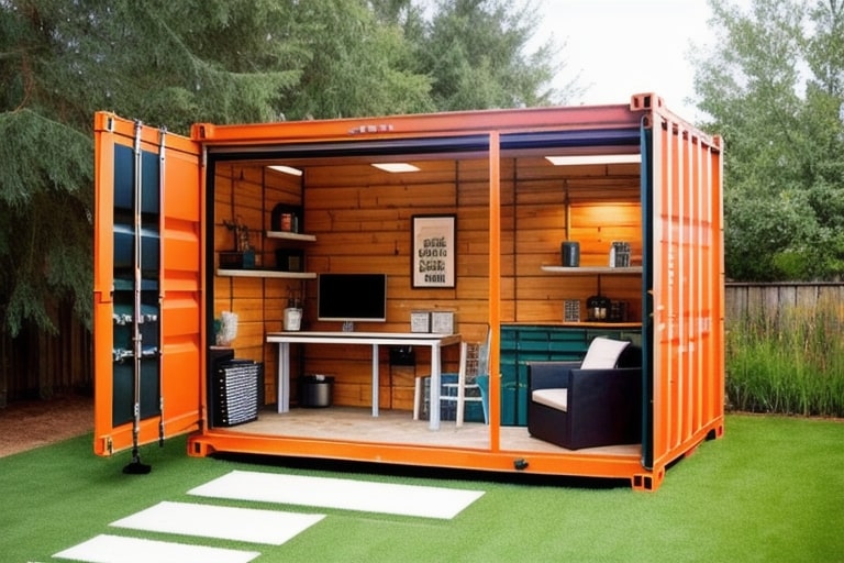 Shipping Container Backyard Office